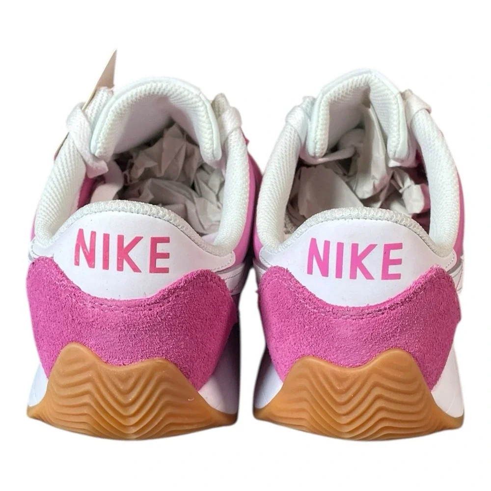 Nike Women's Pink White Cortez-Style Athletic Shoes - Picture 4 of 11